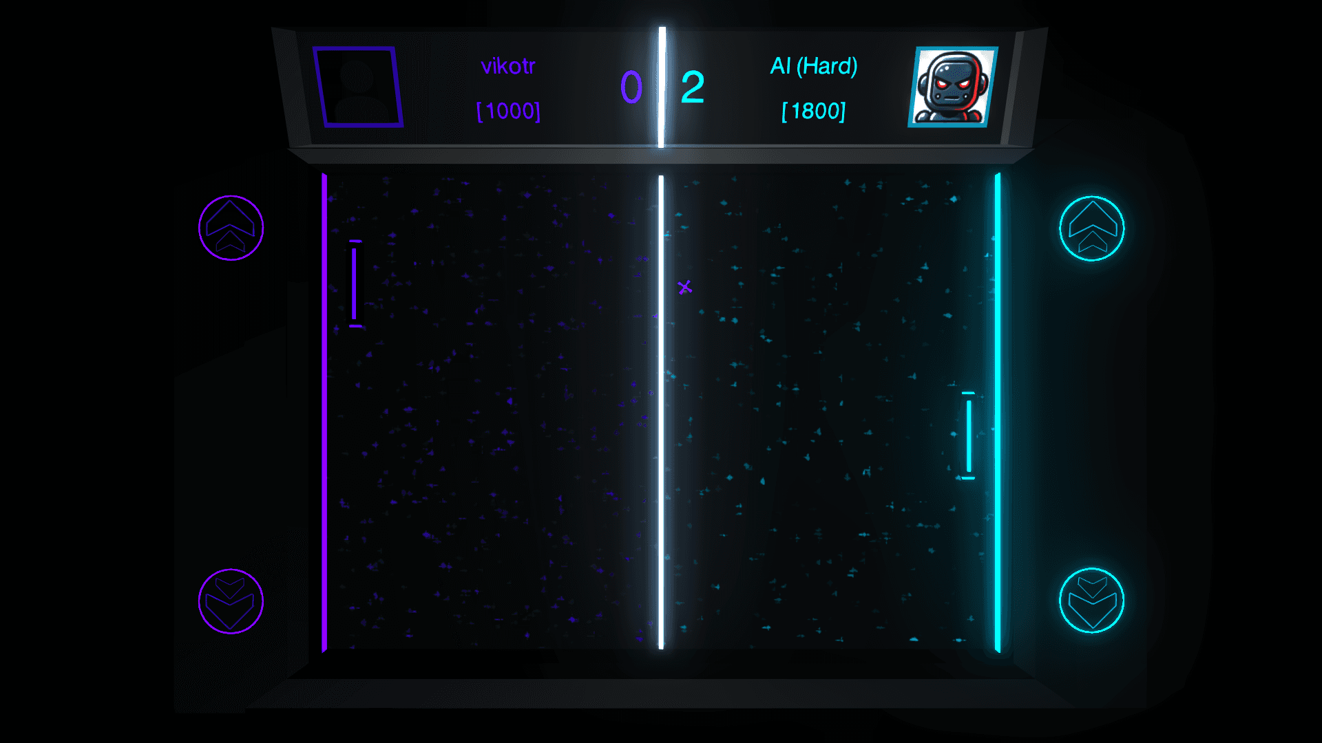 A top view of the game being played.