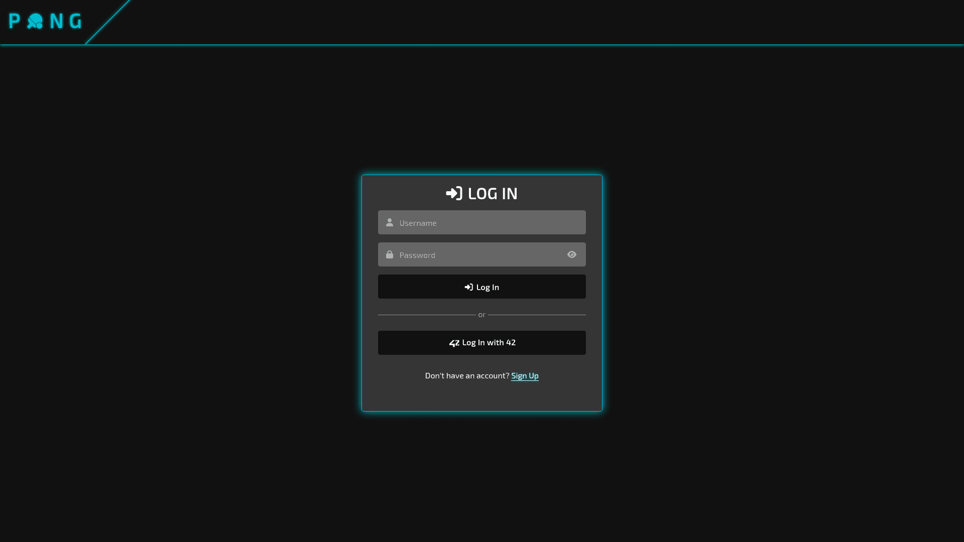 The login page of the website