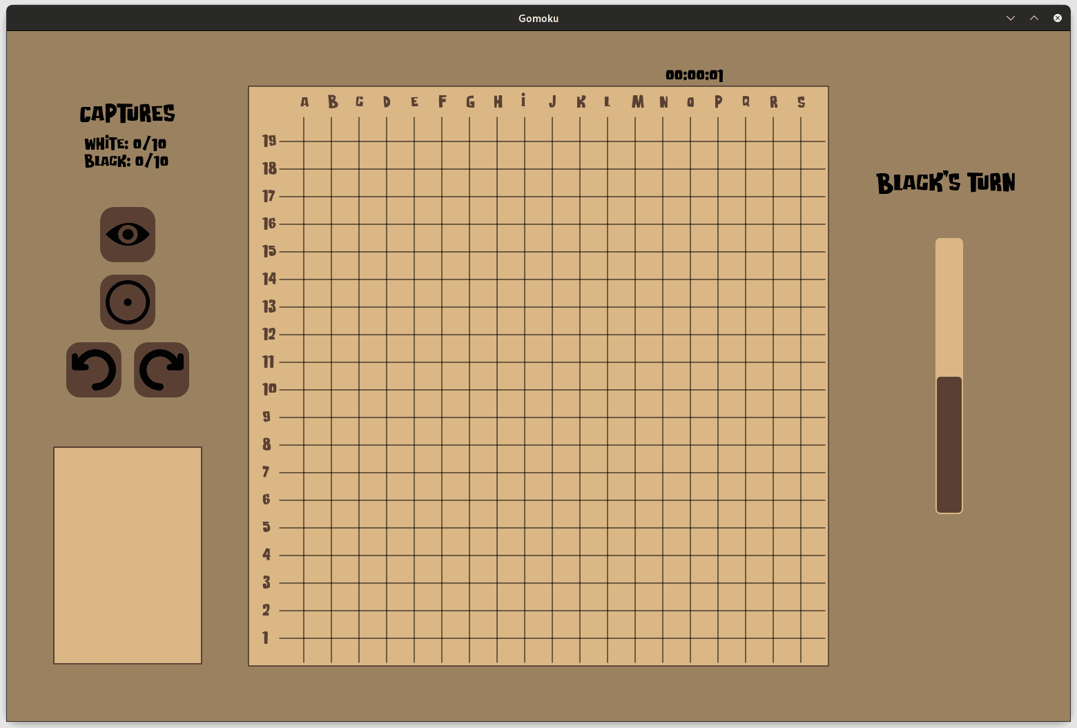 An early game Gomoku board state